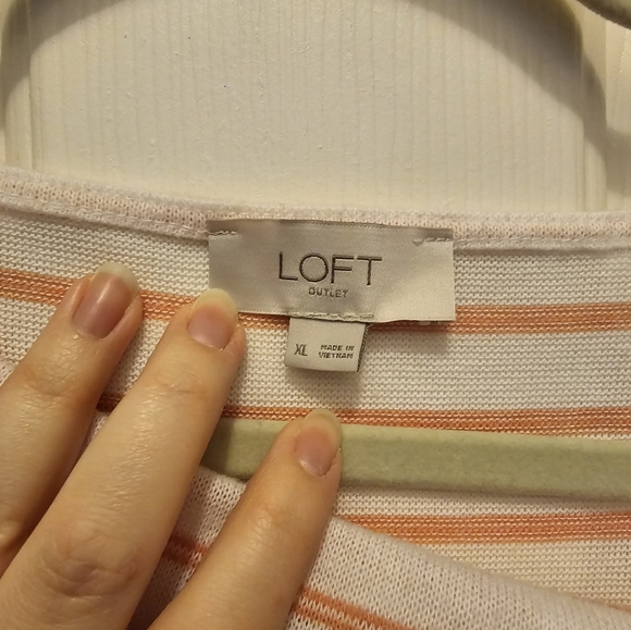 Gently Used Loft Outlet Striped Boatneck Top with Knot - XL - Picture 3 of 10